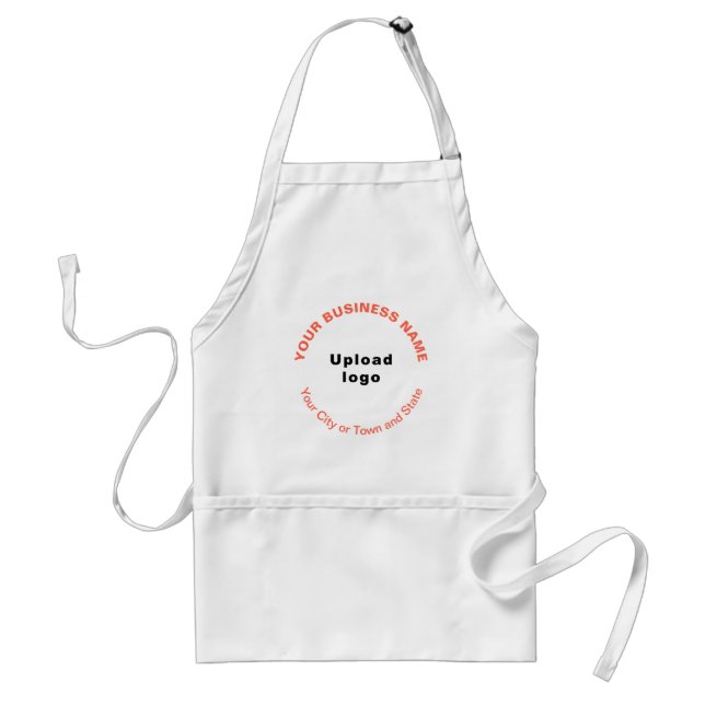 Round Pattern Orange Colour Texts of Brand on Apro Standard Apron (Front)