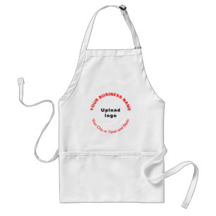 Round Pattern Red Texts Business Brand on Apron