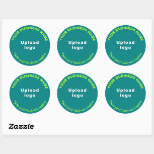 Round Pattern Tagline Texts on Teal Green Sticker