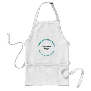 Round Pattern Teal Green Texts of Brand on Apron