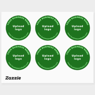 Round Pattern Website Texts on Green Sticker