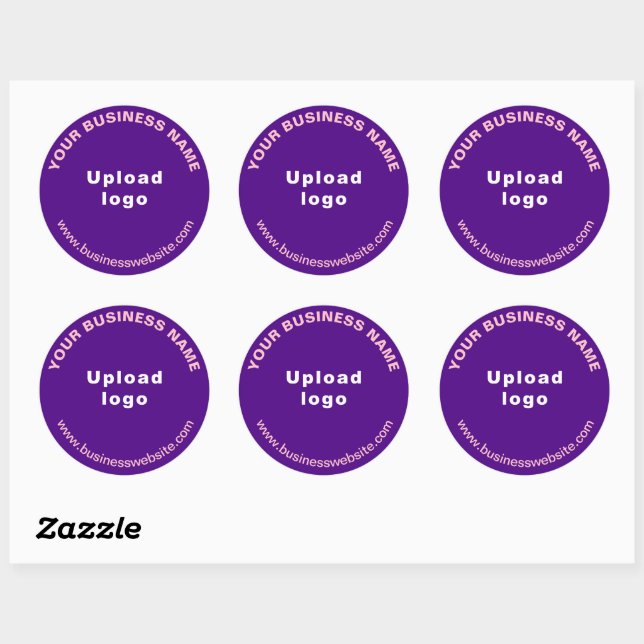Round Pattern Website Texts on Purple Sticker (Sheet)