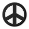 Round Peace Sign Magnet, Black on White