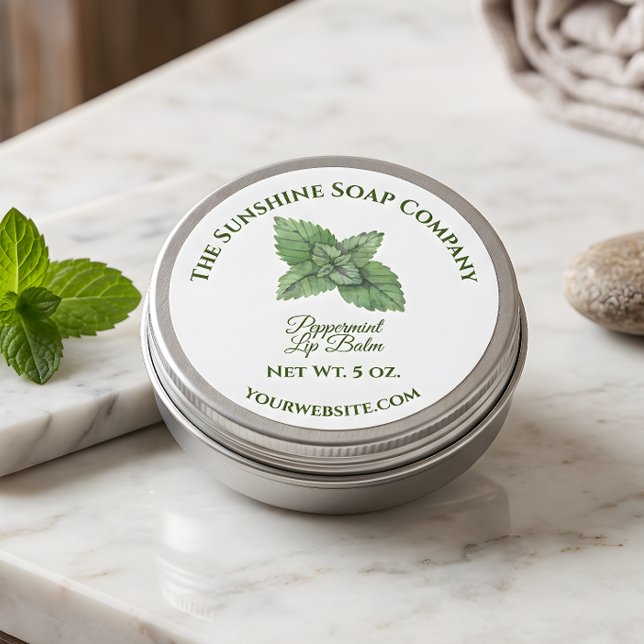 Round Peppermint Lip Balm Label (Creator Uploaded)