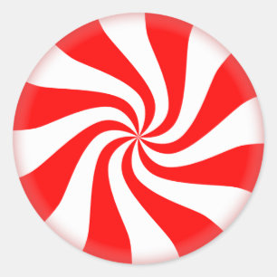 Round Peppermint Stickers