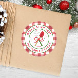 Round Personalized Baked with Love Sticker<br><div class="desc">My baked with love stickers are perfect for a homemade Christmas gift. Place on gifts for a perfectly sweet holiday gift.</div>