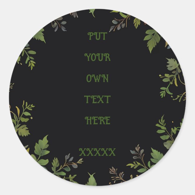 Round personalized classic round sticker (Front)