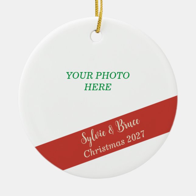 Round Personalized Photo Ornament (Front)