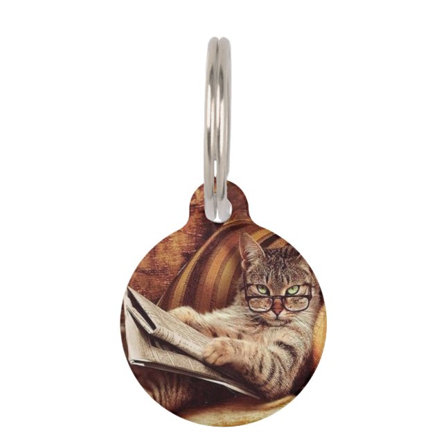 Round Pet Plate the Cat Ready Tag (Front)