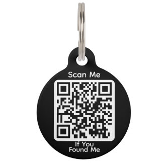 Round PetID Tag for OzWellPet App Owners - Black