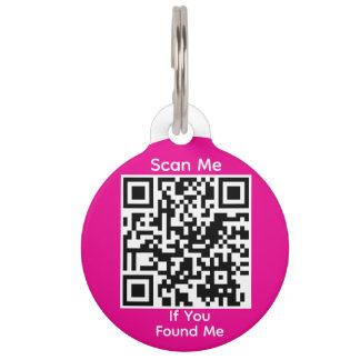 Round PetID Tag for OzWellPet App Owners - Pink1