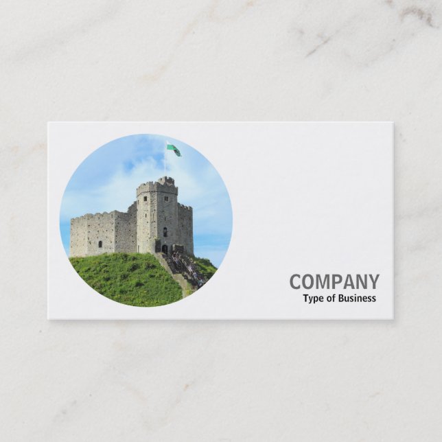 Round Photo - Cardiff Castle Keep Business Card (Front)