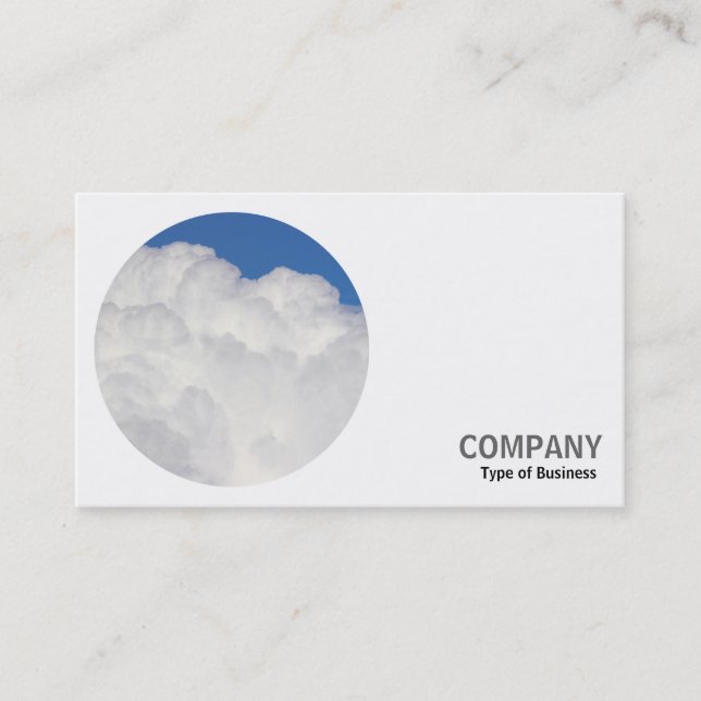 Round Photo - Clouds Business Card (Front)