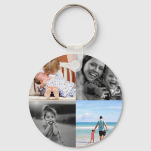 Round Photo Collage  Keychain