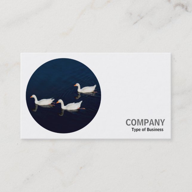 Round Photo - Emden Geese Business Card (Front)