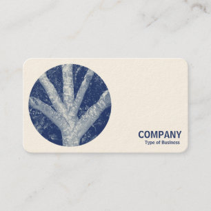 Round Photo - Forked Branches - Cyanotype Business Card