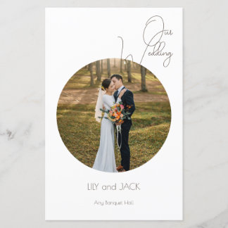 Round Photo Minimalist wedding menu