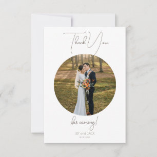 Round Photo Save the Date Minimalist Thank You Card