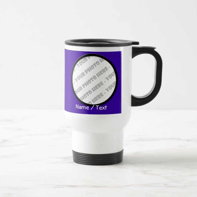 Round Photo & Text Travel Mug - Create Your Own (Right)