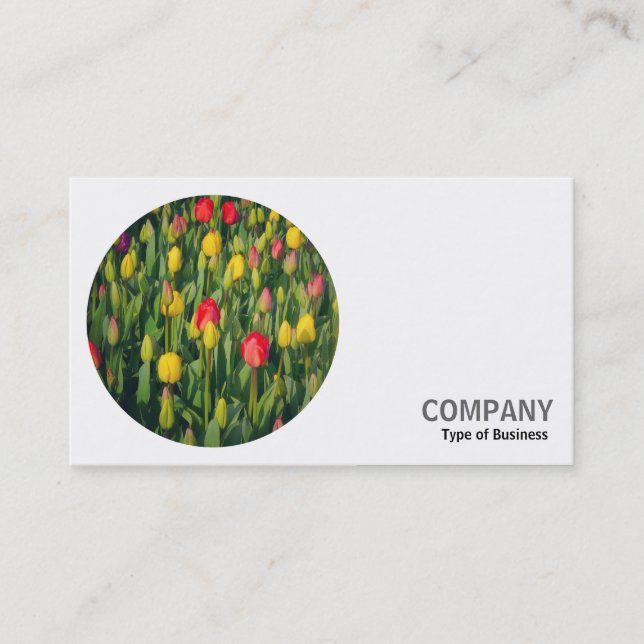 Round Photo - Tulips Business Card (Front)