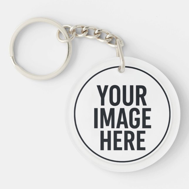 Round Photo Upload Keychain With Metal Ring (Devant)