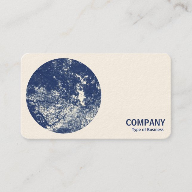 Round Photo - Woodland Canopy 02 - Cyanotype Business Card (Front)