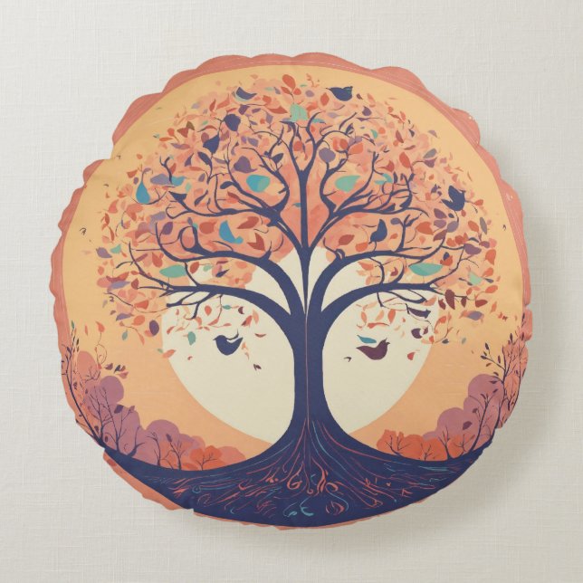 Round Pillow both side different unique print (Front)