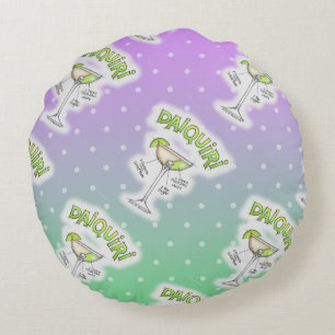 ROUND PILLOW - DAIQUIRI RECIPE COCKTAIL ART