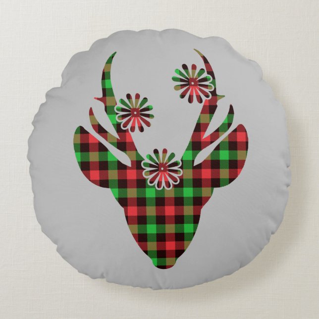 Round Pillow-Holiday Deer Pillow (Front)