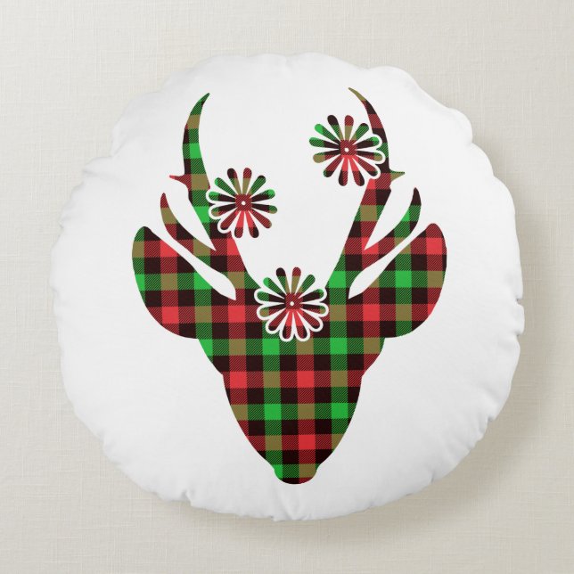 Round Pillow-Holiday Deer Pillow (Front)