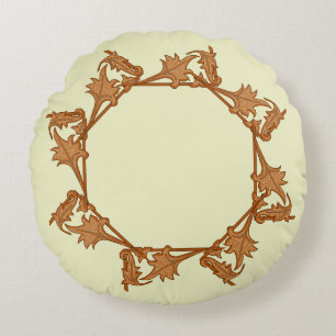 Round Pillow - Leaves in Circle (octagon)