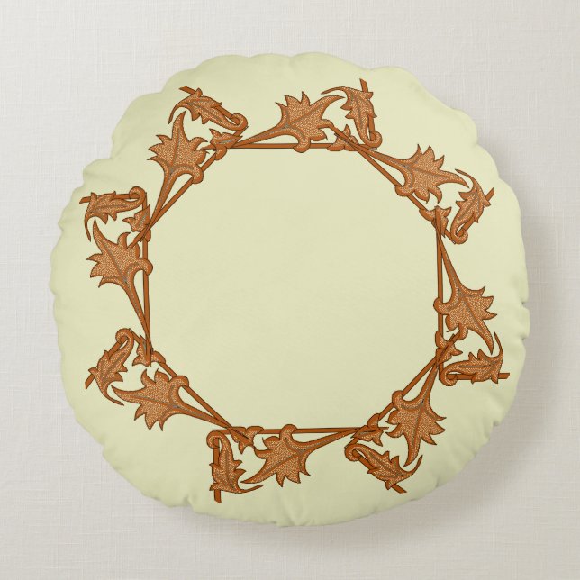 Round Pillow - Leaves in Circle (octagon) (Front)