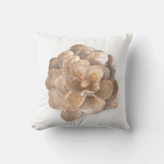 Round Pillow Oyster Shell Blossom White and Gold