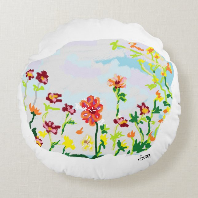 Round Pillow : Wild Flower's (Front)