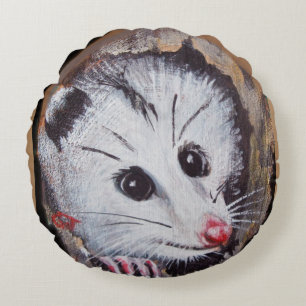 Round Pillow Wildlife Oppossums