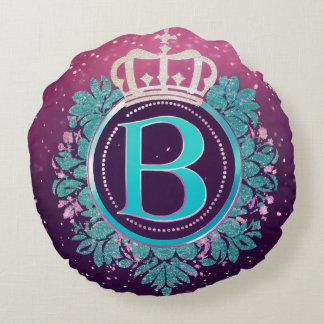 Round Pillow with Glitter Crown Business Logo