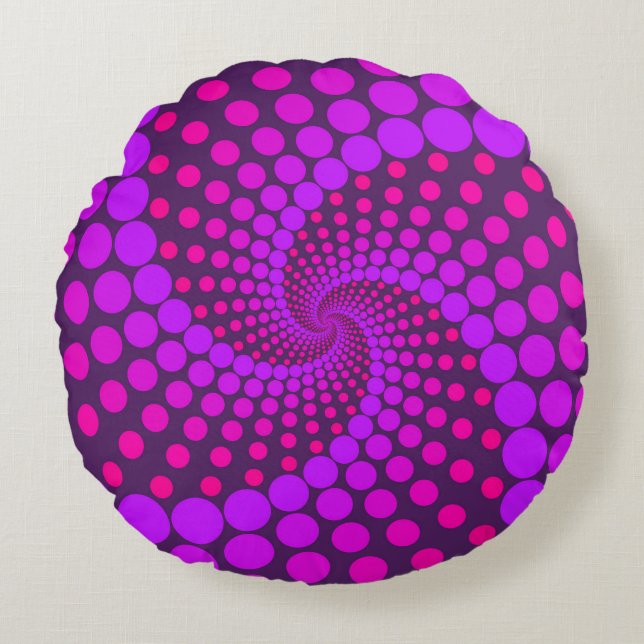 Round Pillow with Whimsical Beautiful Design (Front)