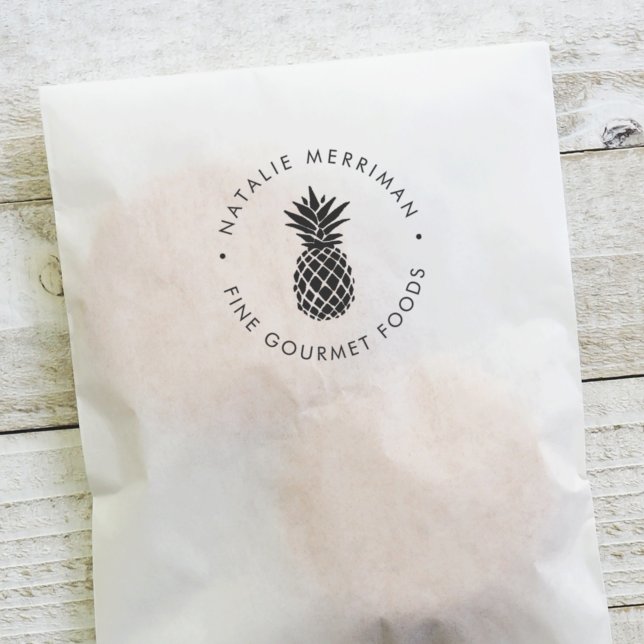 Round Pineapple Logo Self-inking Stamp (Creator Uploaded)
