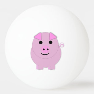 Round Pink Piggy Ping Pong Ball