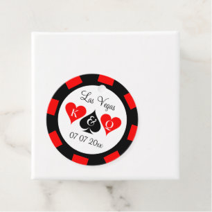 Round poker chip casino gambling wedding favour ta tags