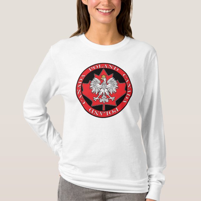 Round Poland Canada Leaf T-Shirt (Front)
