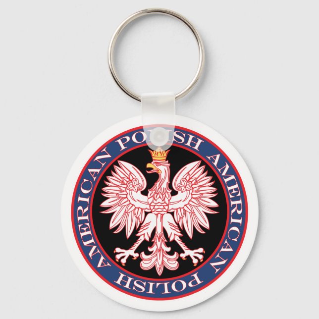 Round Polish American Eagle Keychain (Front)