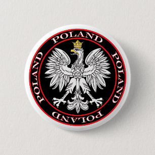 Round Polish Eagle 2 Inch Round Button
