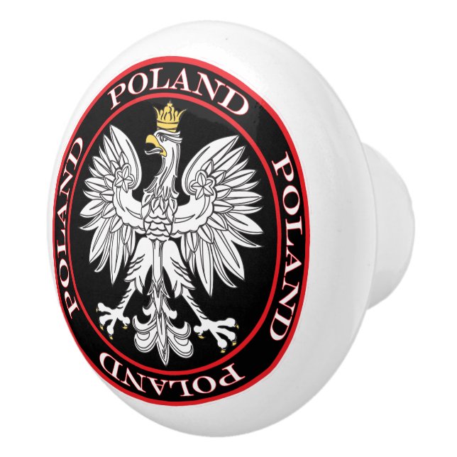 Round Polish Eagle Ceramic Knob (Right)