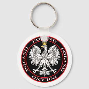 Round Polish Eagle Keychain