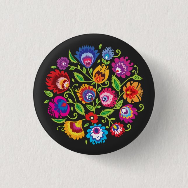 Round Polish folklore composition 1 Inch Round Button (Front)