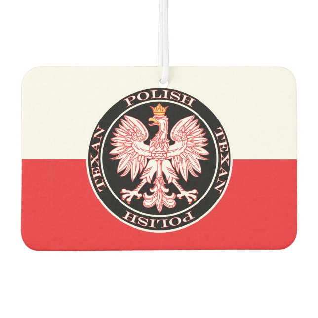 Round Polish Texan Eagle Air Freshener (Front)