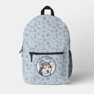 round printed backpack