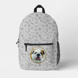 round printed backpack