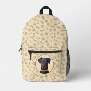 round printed backpack